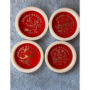 Vintage Coaster Set Tiki Hawaiian Costal